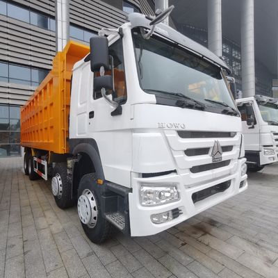 8×4 드라이브 휠 상업용 차량 공기 서스펜션 좌석과 600L 연료 탱크가있는 덤프 트럭