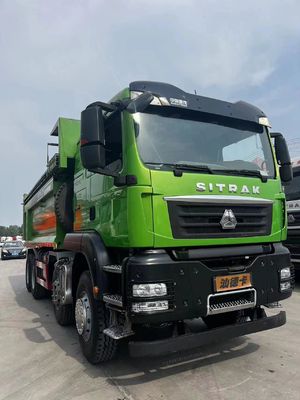 사용 된 440마력 8X4 덤프 트럭 7.2 미터 화물 용량 및 에어컨 객실