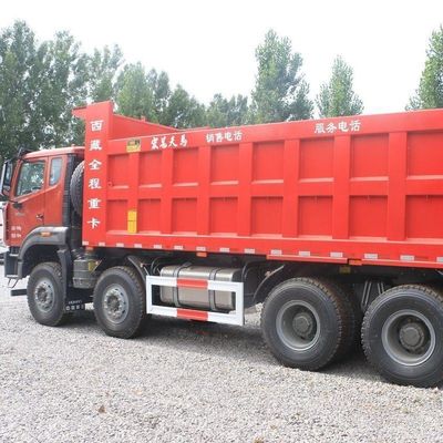 21-30t 탄소 강철 화물 상자 FAW 8X4 트럭 타이어 및 수압 보조 스티어링 시스템