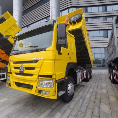Hovo 6X4 LHD 사용 된 덤프 트럭 전력 보조 수압 스티어링 및 튜브 없는 타이어