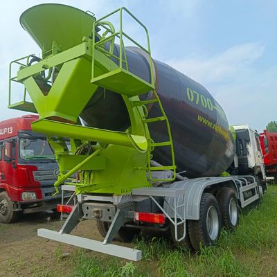 12m3 380HP 무거운 6X4 자동 콘크리트 믹서 트럭 타이어와 탄소 강철 화물 상자