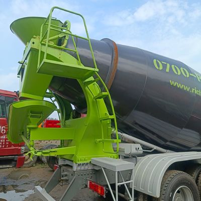 ZZ1257N3647N1 사용 된 HOWO 12m3 380HP 보조 스티어링 보조를 가진 콘크리트 믹서 트럭